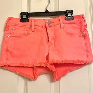 Neon Coral True Religion Shorts